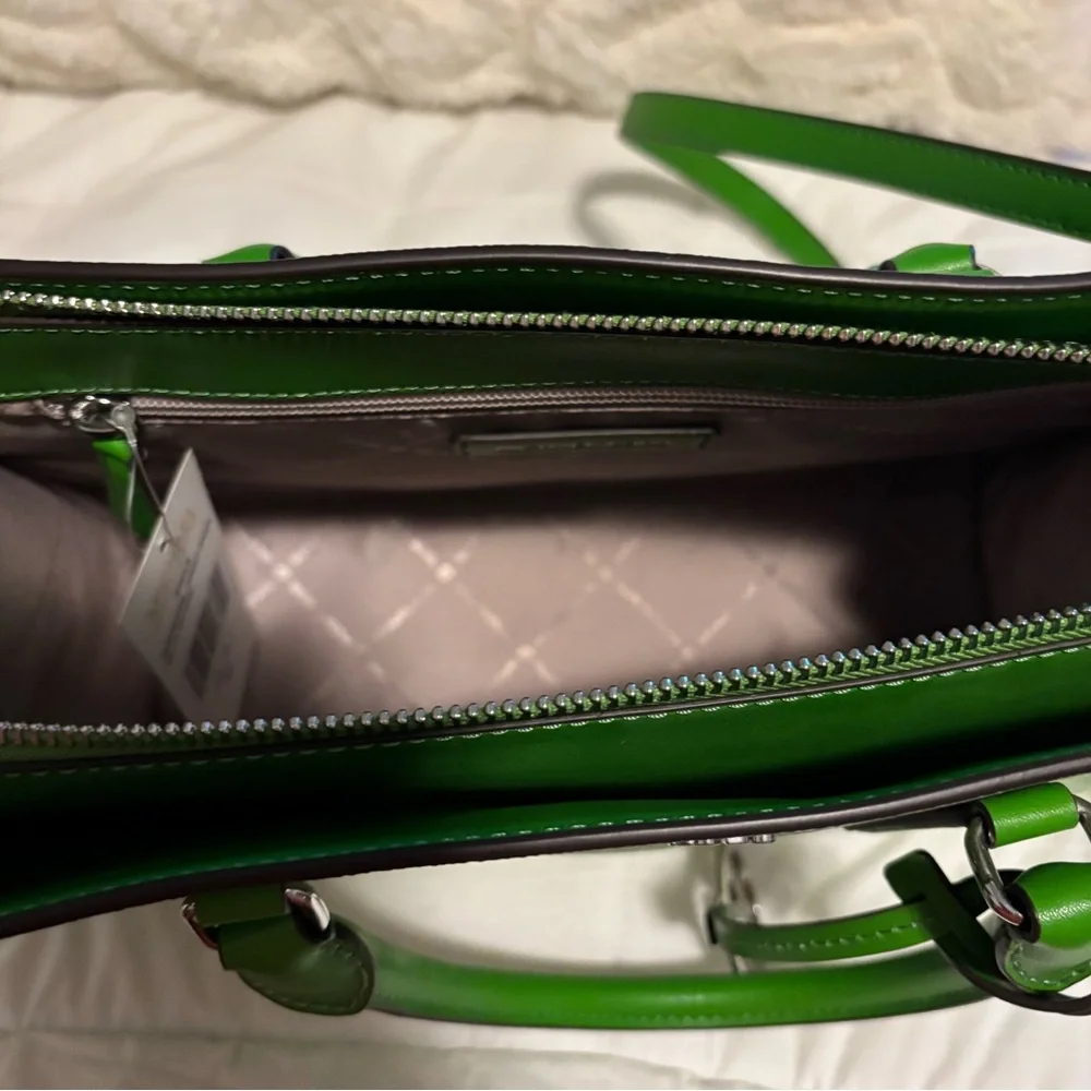 Michael Kors Green Ombre MK Logo Satchel - Picture 4 of 5